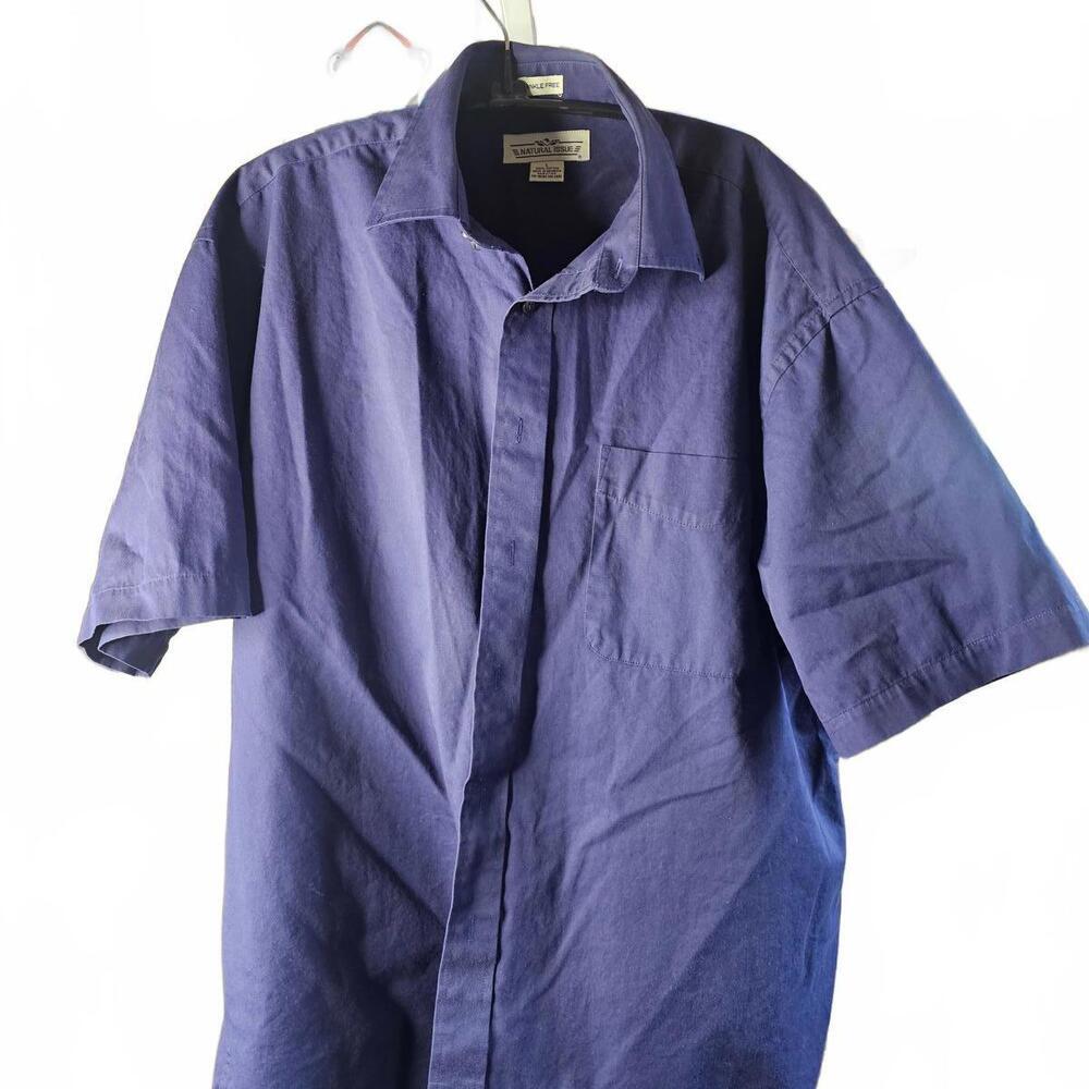 Natural Issue Men's Wrinkle Free Short Sleeve Button-Up Shirt